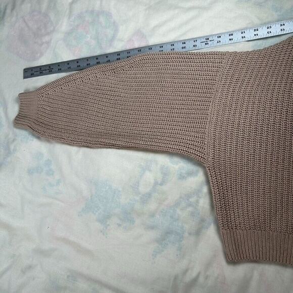 Divided Womens Sz M Womens cropped blocky cotton blend cardigan w/balloon sleeve - Picture 9 of 9